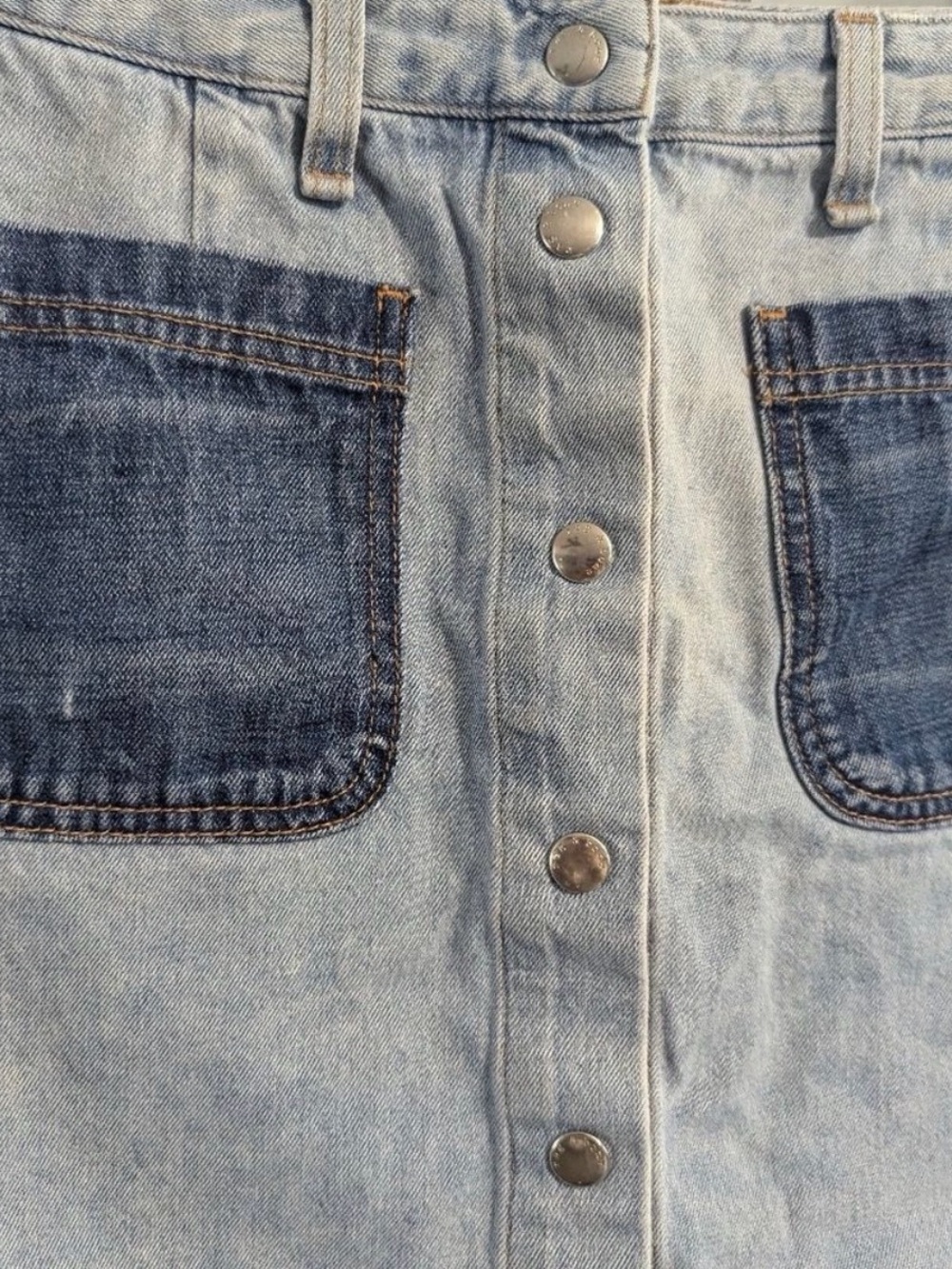 Rag & Bone denim Santa cruise mini skirt contrast pocket - Picture 3 of 5